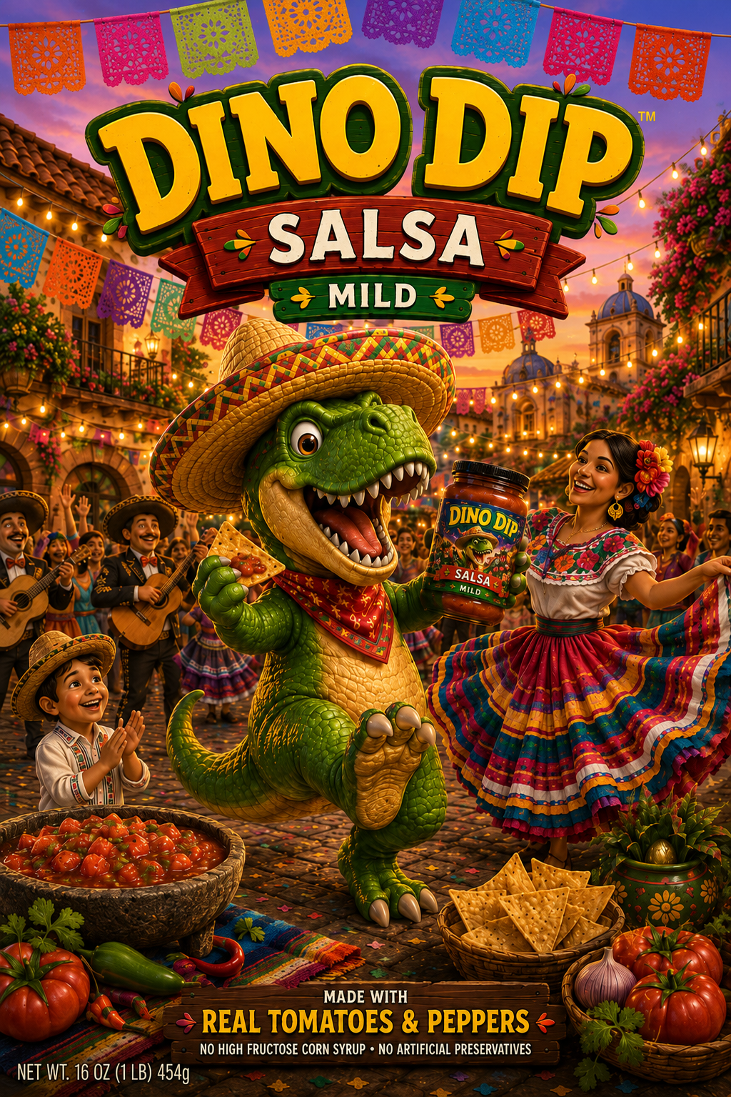 🌮 Dino Dip Fiesta Mild Salsa