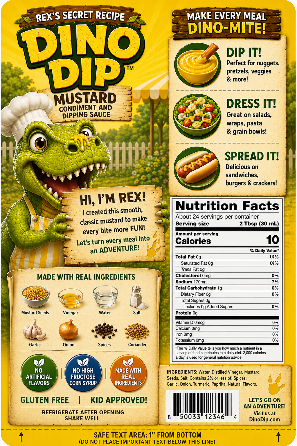 🌭 Dino Dip Bold & Tangy Mustard